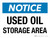 Notice: Used Oil Storage Area Landscape - Wall Sign