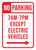 No Parking - 7AM - 7PM Except Electric Vehicles (Right Arrow) Portrait - Wall Sign