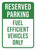 Reserved Parking: Fuel Efficient Vehicles Only Portrait - Wall Sign
