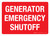 Generator Emergency Shutoff Red Landscape - Wall Sign