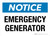 Notice: Emergency Generator Landscape - Wall Sign