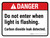 Danger: Do Not Enter When Light Is Flashing Carbon Dioxide Leak Detected ANSI Landscape - Wall Sign
