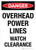 Danger: Overhead Power Lines Watch Clearance Portrait - Wall Sign