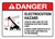 Danger: Electrocution Hazard Look Up And Look Out For Overhead Electric Power Lines ANSI Landscape - Wall Sign