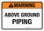 Warning: Above Ground Piping ANSI Landscape - Wall Sign