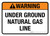 Warning: Under Ground Natural Gas Line ANSI Landscape - Wall Sign
