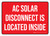AC Solar Disconnect Is Located Inside Red Landscape - Wall Sign