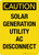 Caution: Solar Generation Utility AC Disconnect Portrait - Wall Sign