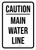 Caution - Main Water Line Portrait - Wall Sign
