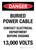 Danger: Buried Power Cable Contact Electrical Department Before Digging 13000 Volts Portrait - Wall Sign