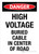 Danger: High Voltage Buried Cable In Center Of Road Portrait - Wall Sign