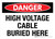 Danger: High Voltage Cable Buried Here Landscape - Wall Sign