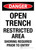 Danger: Open Trench Restricted Area Shoring Required Prior To Entry Portrait - Wall Sign
