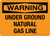 Warning: Under Ground Natural Gas Line Landscape - Wall Sign