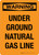 Warning: Under Ground Natural Gas Line Portrait - Wall Sign