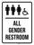 All Gender Restroom (with Wheelchair Icon) Portrait - Wall Sign