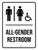 All-Gender Restroom (with Wheelchair Icon) Portrait - Wall Sign
