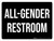 All-Gender Restroom Black Landscape - Wall Sign