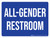 All-Gender Restroom Blue Landscape - Wall Sign