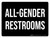 All-Gender Restrooms Black Landscape - Wall Sign