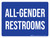 All-Gender Restrooms Blue Landscape - Wall Sign