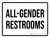 All-Gender Restrooms White Landscape - Wall Sign
