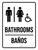Bathrooms (with Wheelchair Icon) Bilingual Spanish Portrait - Wall Sign