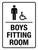 Boys Fitting Room with Wheelchair Icon Portrait - Wall Sign