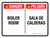 Danger: Boiler Room Bilingual Landscape - Wall Sign