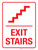 Exit Stairs Red Portrait - Wall Sign