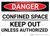 Danger: Confined Space Keep Out Unless Authorized - Wall Sign