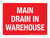 Main Drain In Warehouse Red Landscape - Wall Sign