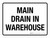 Main Drain In Warehouse White Landscape - Wall Sign