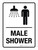 Male Shower with Icons Portrait - Wall Sign