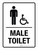 Male Toilet (with Wheelchair Icon) Portrait - Wall Sign