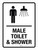 Male Toilet & Shower Portrait - Wall Sign