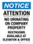 Notice: Attention No Urinating On Company Property Restrooms Available At Elevator & Office Portrait - Wall Sign
