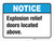Notice: Explosion Relief Doors Located Above ANSI Landscape - Wall Sign