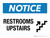 Notice: Restrooms Upstairs with Icon Landscape - Wall Sign