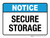 Notice: Secure Storage ANSI Landscape - Wall Sign