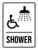 Shower (with Wheelchair Icon) Portrait - Wall Sign