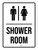 Shower Room (Gender Icons) Portrait - Wall Sign