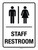 Staff Restroom with Icons Portrait - Wall Sign