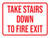 Take Stairs Down To Fire Exit Landscape - Wall Sign