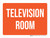 Television Room Orange Landscape - Wall Sign