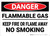 Danger: Flammable Gas Keep Fire Or Flame Away No Smoking - Wall Sign