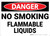 Danger: Flammable Liquids No Smoking - Wall Sign