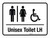 Unisex Toilet LH with Icons Landscape - Wall Sign