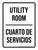 Utility Room Bilingual Spanish Portrait - Wall Sign