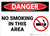 Danger: Flammable No Smoking In This Area Sign With Icon - Wall Sign
